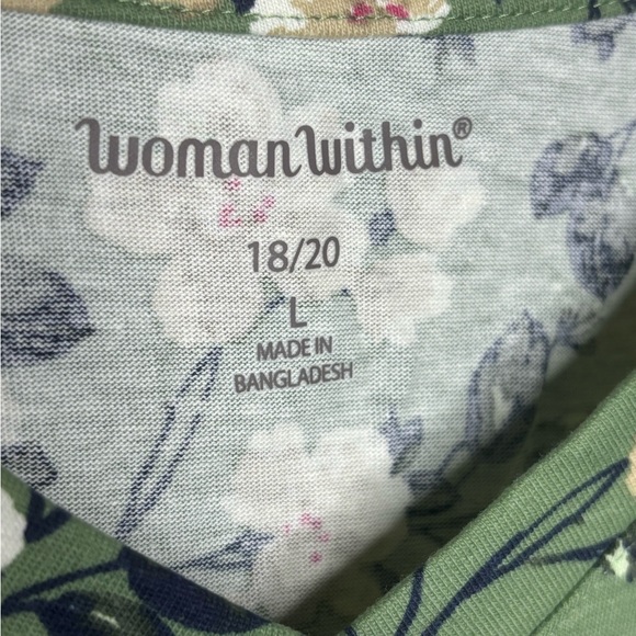 Woman Within Floral 3/4 Sleeve Blouse Sz 18/20 - Picture 3 of 4